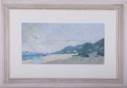 Terry McKivragan (1929 - 2012) 'Across to Salcombe', oil, signed, 35cm x 59cm, framed and glazed.