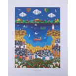 Brian Pollard, signed poster 'Cornish Harbour' with a blind art seal from an edition of 450,