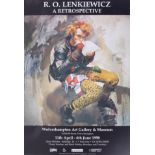 Robert Lenkiewicz (1941-2002) poster 'Retrospective' signed, 60cm x 40cm, unframed.