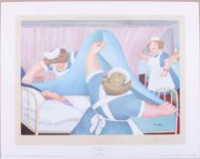 Beryl Cook (1926-2008) 'Angels' signed print, stamped HBB, published 1983 by The Alexander Gallery