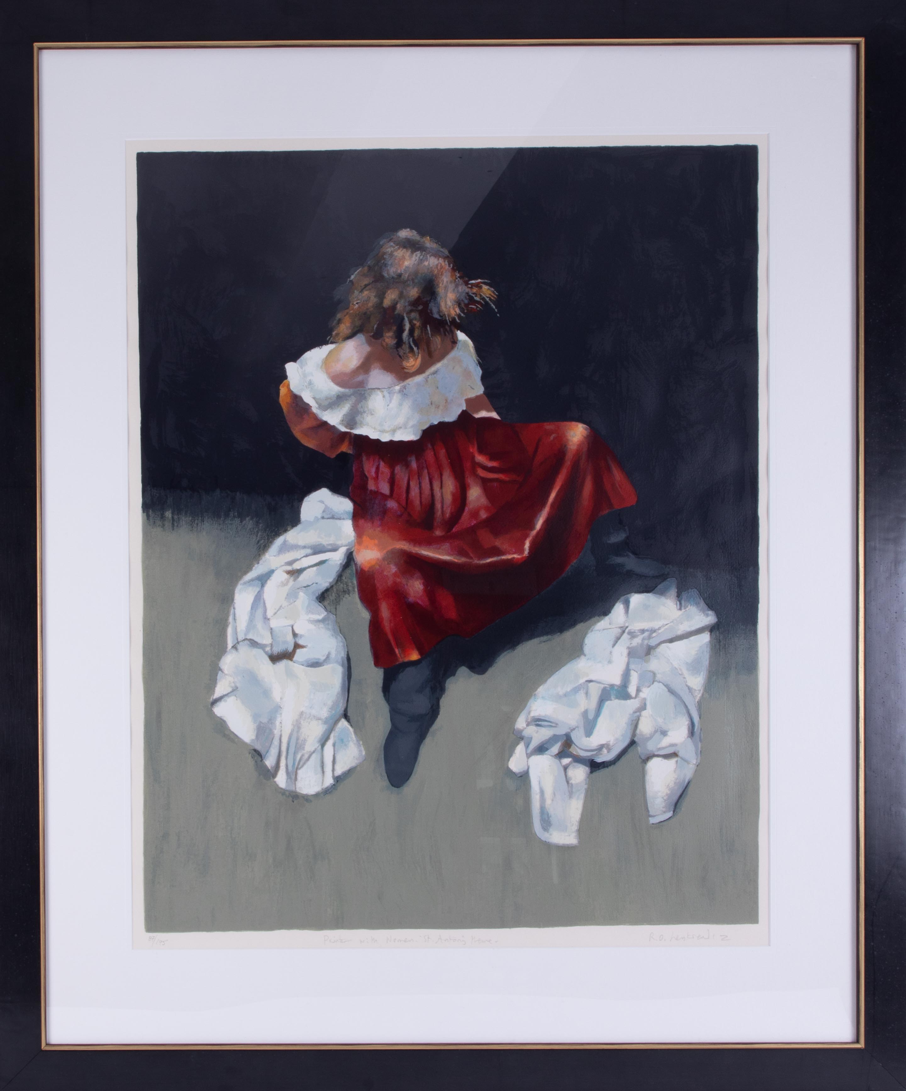 Robert Lenkiewicz (1941-2002)lithograph, The Painter with Women, St Antony's Theme, framed and