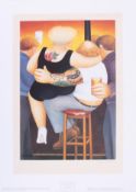 Beryl Cook (1926-2008) 'Two On A Stool' signed print, stamped JBL, published by The Alexander