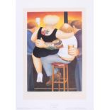 Beryl Cook (1926-2008) 'Two On A Stool' signed print, stamped JBL, published by The Alexander