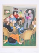Beryl Cook (1926-2008) 'Poetry Reading' signed print, stamped JFB, published by The Alexander