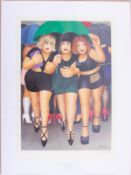 Beryl Cook (1926-2008) 'Clubbing In The Rain' signed limited edition print 42/650, published by