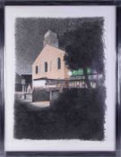 Mike Hanny (Plymouth artist) drawing St Luke's Art School, 75cm x 55cm, framed and glazed.