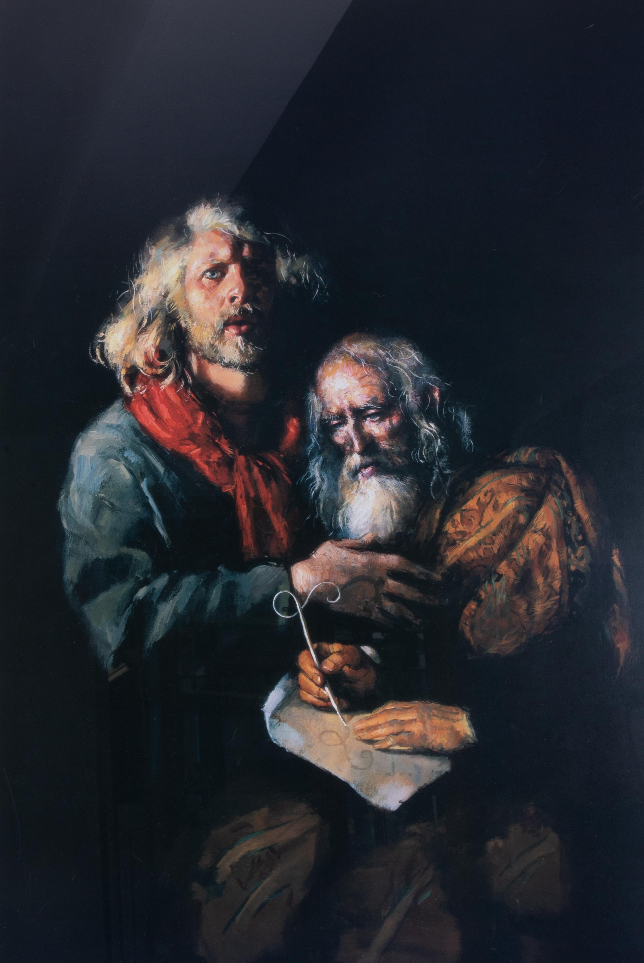 Robert Lenkiewicz (1941-2002) lithograph, 'Self Portrait with Self Portrait at 90', signed edition - Image 2 of 2