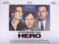 Cinema Poster for the film 'Accidental Hero' year 1993 featuring Dustin Hoffman (tear in centre