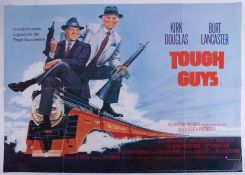 Cinema Poster for the film 'Tough Guys' year 1986 featuring Kirk Douglas & Burt Lancaster (tear on