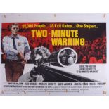 Cinema Poster for the film 'Two Minute Warning' year 1976 featuring Charlton Heston (tape marks