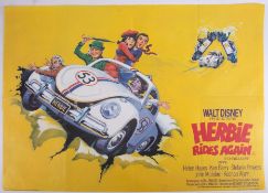 Cinema Poster for the film 'Herbie Rides Again' year 1974. Provenance: The John Welch Collection,