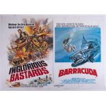 Cinema Poster for the film 'The Inglorious Bastards & Barracuda' (water marks and damage to the