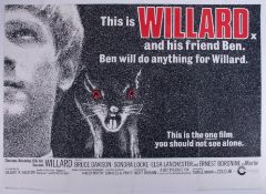 Cinema Poster for the film 'Willard'. Provenance: The John Welch Collection, previous owner of The