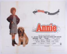 Cinema Poster for the film 'Annie' year 1982 (worn and marked on the folds). Provenance: The John