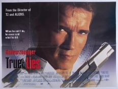 Cinema Poster for the film 'True Lies' year 1994 featuring Schwarzenegger (tear on fold).