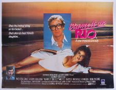 Cinema Poster for the film 'Blame it on Rio' year 1983 featuring Michael Caine (tear in centre