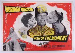 Cinema Poster for the film 'Man of the Moment ' year 1955 featuring Norman Wisdom (small hole in the