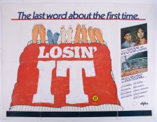 Cinema Poster for the film 'Losin’ it' featuring Tom Cruise (three tears on the folds).