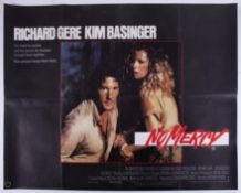 Cinema Poster for the film 'No Mercy' year 1986 featuring Richard Gere. Provenance: The John Welch