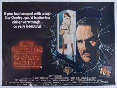Cinema Poster for the film 'Sharky’s Machine' year 1981 featuring Burt Reynolds (tears in folds).