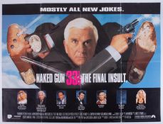 Cinema Poster for the film 'Naked Gun 33 ½ the final insult' year 1994 featuring Leslie Nielsen.
