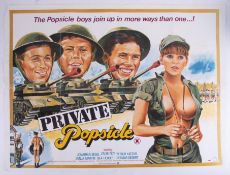 Cinema Poster for the film 'Private Popsicle' (damage to the bottom and tear). Provenance: The