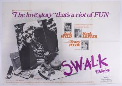 Cinema Poster for the film 'S.W.A.L.K' featuring Bee Gees music & Mark Lester. Provenance: The