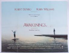 Cinema Poster for the film 'Awakenings' year 1990 featuring Robert De Niro & Robin Williams (tears