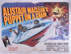 Cinema Poster for the film 'Puppet on a chain' featuring Alistair Maclean's (damage to the