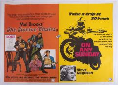 Cinema Poster for the film 'The Twelve Chairs & On any Sunday' year 1970/71. Provenance: The John