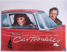 Cinema Poster for the film 'Car Trouble' year 1985 featuring Julie Walters. Provenance: The John