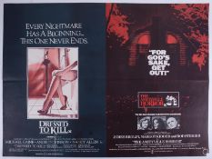 Cinema Poster for the film 'Dressed to Kill & The Amityville Horror' year 1980/1979. Provenance: The