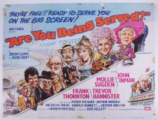 Cinema Poster for the film 'Are you being served?' year 1977 featuring John Inman & Mollie Sugden (