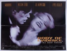 Cinema Poster for the film 'Body of evidence' year 1992 featuring Madonna & William Dafoe.