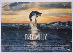 Cinema Poster for the film 'Free Willy' year 1993 (worn on bottom edge). Provenance: The John