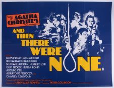 Cinema Poster for the film 'And then there were none' year 1974 featuring Agatha Christie & Oliver