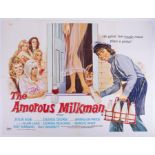 Cinema Poster for the film 'The Amorous Milkmen' featuring Diana Dors (sticker mark). Provenance: