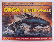 Cinema Poster for the film 'Orca Killer Whale' year 1977 featuring Richard Harris. Provenance: The