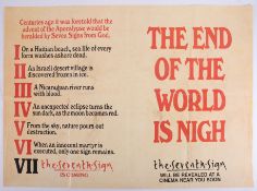 Cinema Poster for the film 'The End of the World is Nigh'. Provenance: The John Welch Collection,