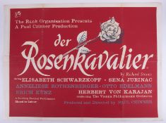Cinema Poster for the film 'Der Rosen Kavalier' year 1962 (damage to the bottom edge). Provenance: