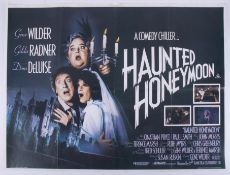 Cinema Poster for the film 'Haunted Honeymoon' year 1986 featuring Gene Wilder (tear on fold).