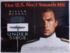 Cinema Poster for the film 'Under Siege' year 1992 featuring Steven Seagal (tears on folds).