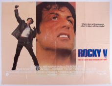 Cinema Poster for the film 'Rocky 5' year 1990 featuring Sylvester Stallone (faint water mark, small