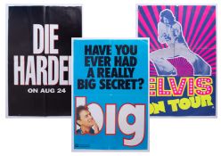 Cinema Poster for the films including 'Big', 'Die Harder' and 'Elvis On Tour' damage including