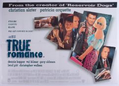 Cinema Poster for the film 'True Romance' year 1993 featuring Dennis Hopper & Brad Pitt (tear).