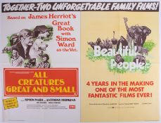 Cinema Poster for the film 'All Creatures great and small & Beautiful People' year 1974. Provenance: