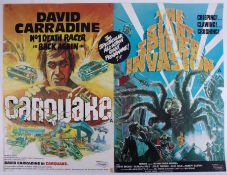 Cinema Poster for the film 'Carquake & The Giant Spider Invasion' (tape marks). Provenance: The John