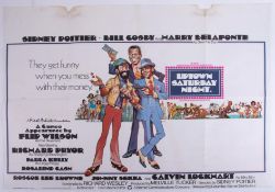 Cinema Poster for the film 'Uptown Saturday Night' year 1974 featuring Sidney Poitier (tears on