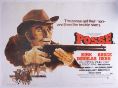 Cinema Poster for the film 'Posse' featuring Kirk Douglas (water marks and tears). Provenance: The