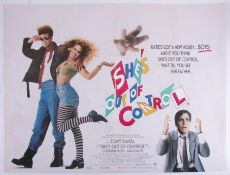 Cinema Poster for the film 'She’s out of control' year 1989 (worn in centre fold). Provenance: The